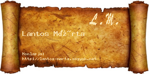 Lantos Márta névjegykártya