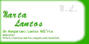 marta lantos business card